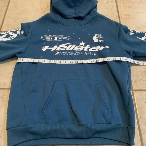 Hellstar Studios "Path to Paradise" Teal Blue Hoodie Sweatshirt M - Picture 3 of 5